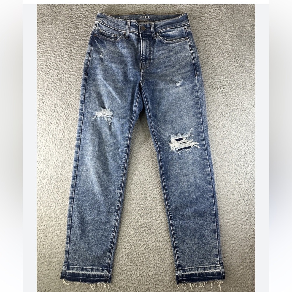 a.n.a new approach high-rise straight leg light-wash distressed jeans size 22W
